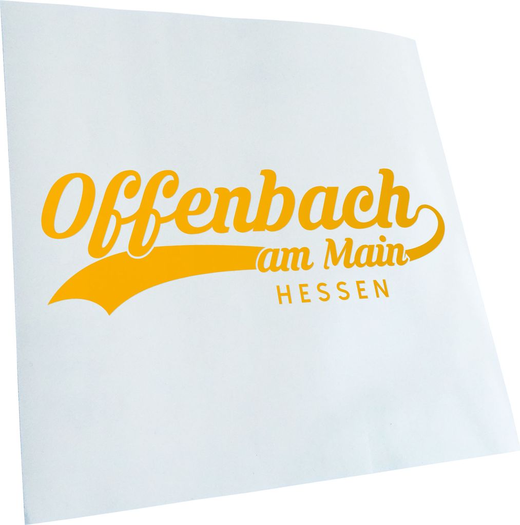 Kiwistar - Autoaufkleber - Offenbach am Main Hessen - Gelb - 30x10cm - Aufkleber für Auto, Laptop, Fahrrad, LKW, Motorrad mehrfarbig JDM Decal Racing
