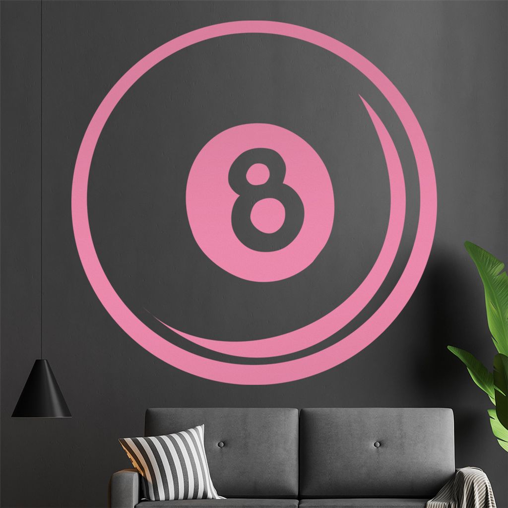 8 Ball Wandtattoo in 6 Größen - Wandaufkleber Wall Sticker - Dekoration, Küche, Wohnzimmer, Schlafzimmer, Badezimmer