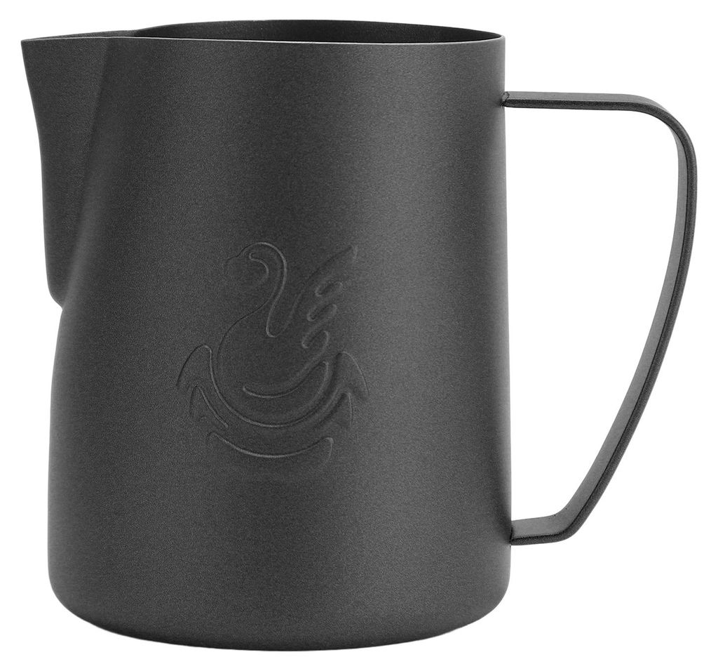 Milchaufschäumkrug, 480 ml, 304 Edelstahl, Schwan, Kaffeeweißer, Tasse, Latte Art, Dampfgaren, für Café, Küche, Mattschwarz