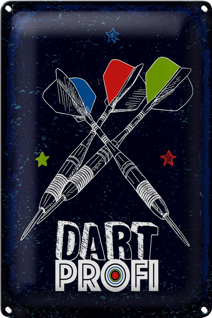 Blechschild Sportart Dart Profi Dartpfeile 40x30cm