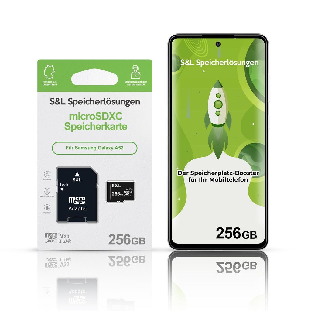 microSD Speicherkarte S&L für Samsung Galaxy A52 - Speicherkapazität: 256 GB