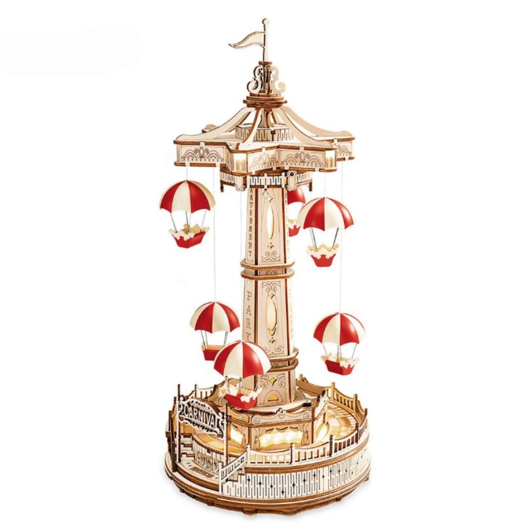 FORSMANO 3D Holz Puzzle Musikbox Parachute Tower, mit 184 Produktbild 