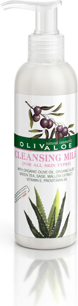 OLIVALOE 00162 - Reinigungsmilch für Gesicht 200ml, Naturkosmetik von Kreta