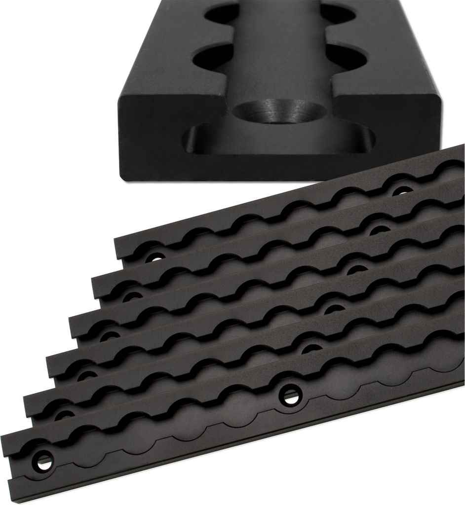 Airlineschiene robust eckig schwarz eloxiert, Alu Zurrschiene 6x 2 Meter, hohe Stabilität und Langlebigkeit, für Anhänger, PKW, LKW, Camper, Woh...