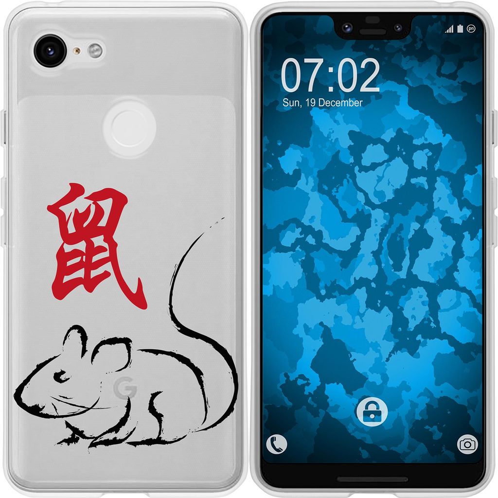 PhoneNatic Case kompatibel mit Google Pixel 3 XL Silikon-Hülle Tierkreis Chinesisch M1