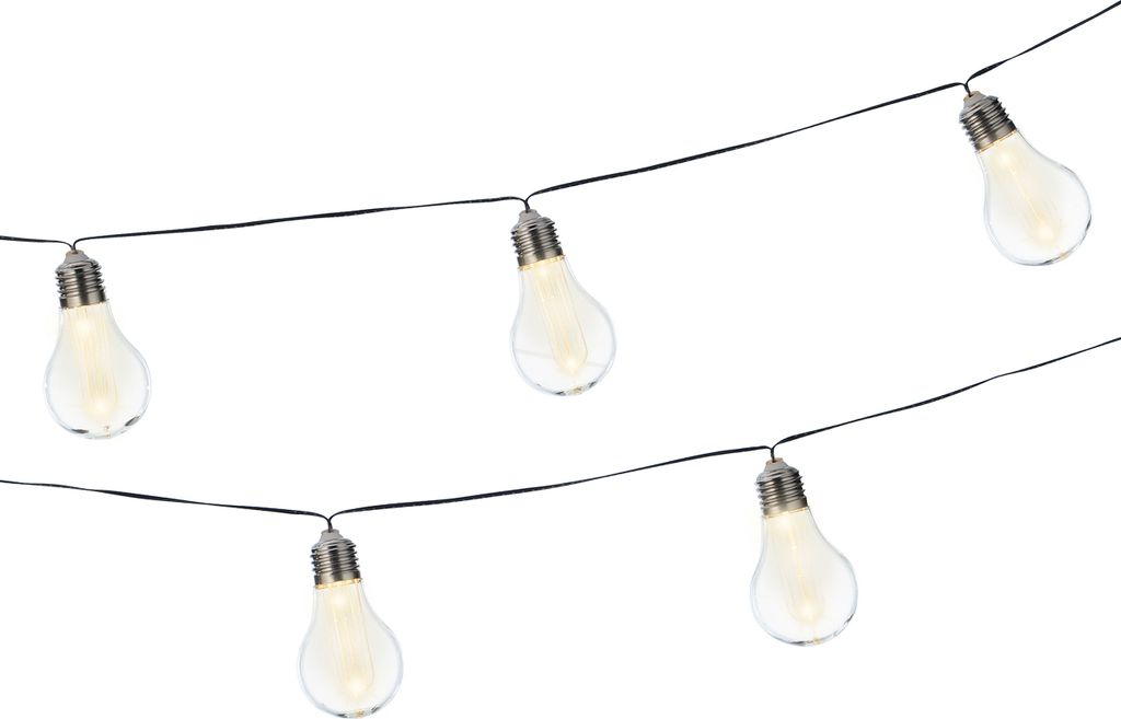 LED Solar Lichterkette Glühbirnen 4,5m Kunststoff Warmweiß Produktbild 