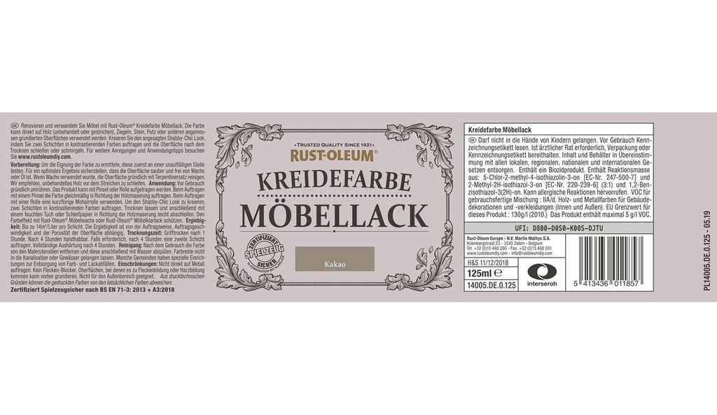 Kreidefarbe Möbellack kakao 125 ml Produktbild 3