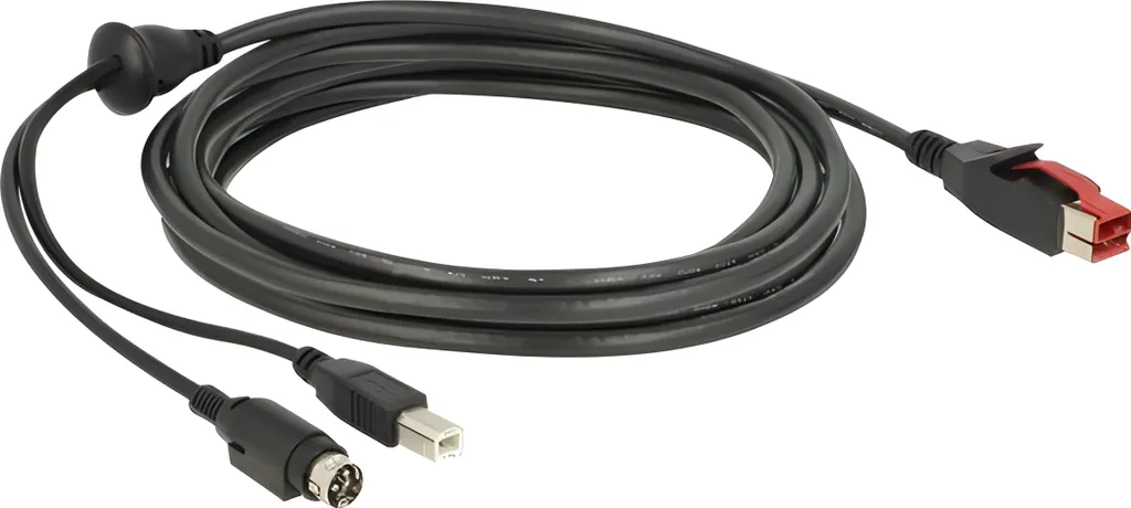 Delock 85489 Cavo PoweredUSB 24V maschio > USB B + Hosiden 3m