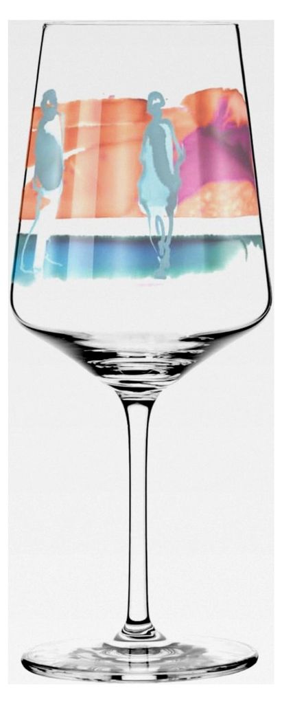 Aperitifglas 500 ml - Serie Sommerrausch Nr. 9 mit buntem Aquarellmotiv - Hergestellt in Deutschland