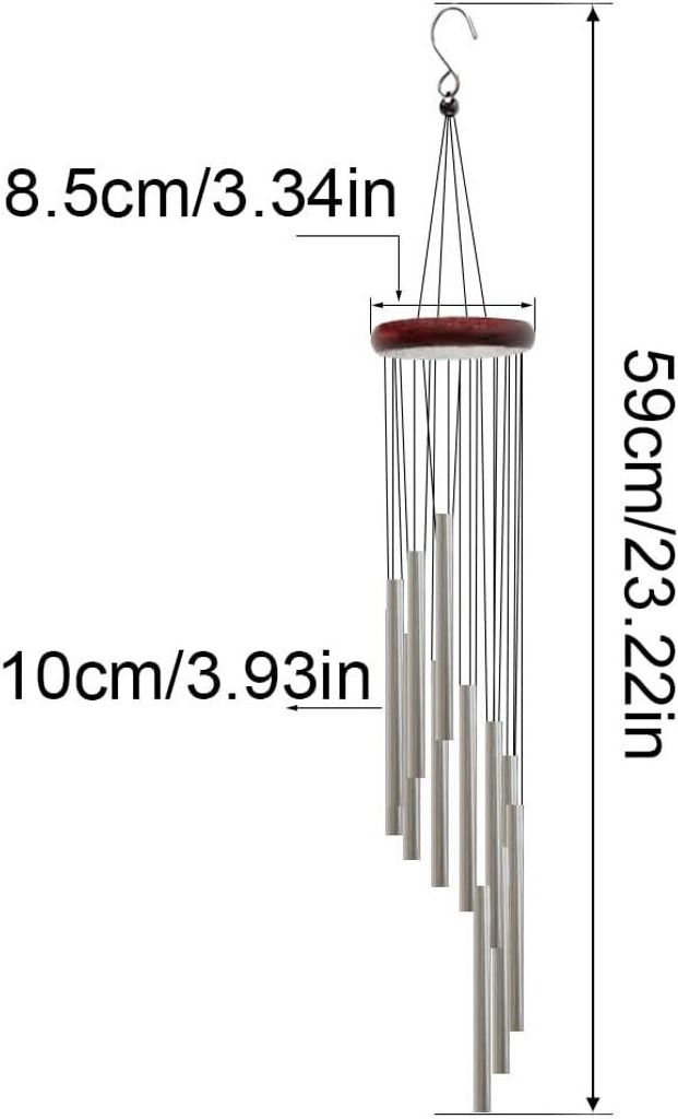 Stück: Bambus-Windspiel für den Außenbereich, Garten-Windspiel mit 12 Aluminiumröhren, Windmühlen-Windspiel für Haus, Terrasse, Garten, Baum,...