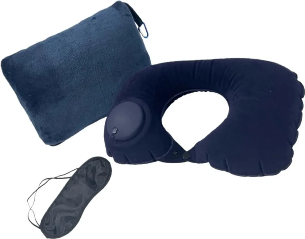 Couverture de voyage et oreiller gonflable pour dormir en avion ou train