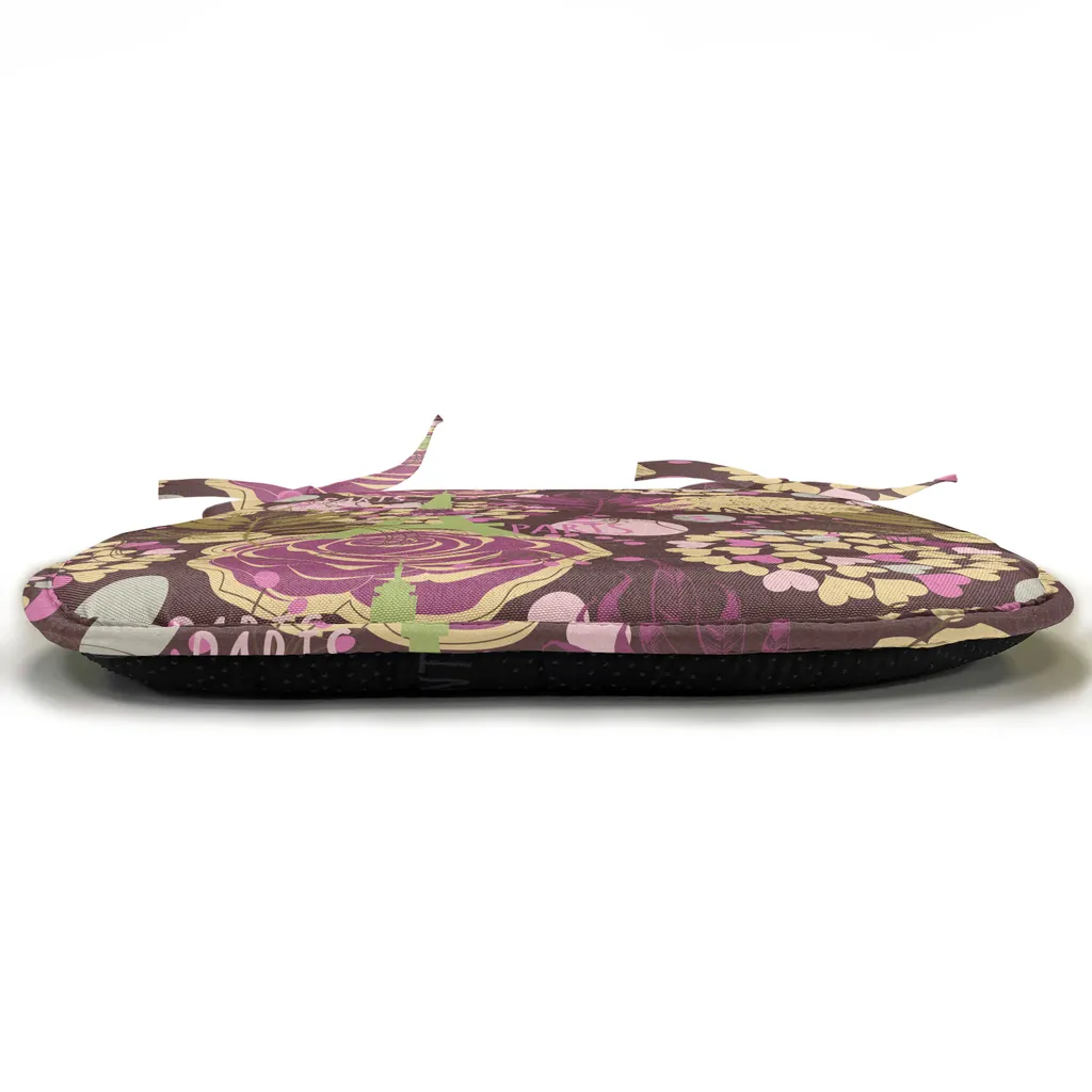 Coussin de Chaise Décoratif Imperméable 40cm à Sangles Vert et Violet