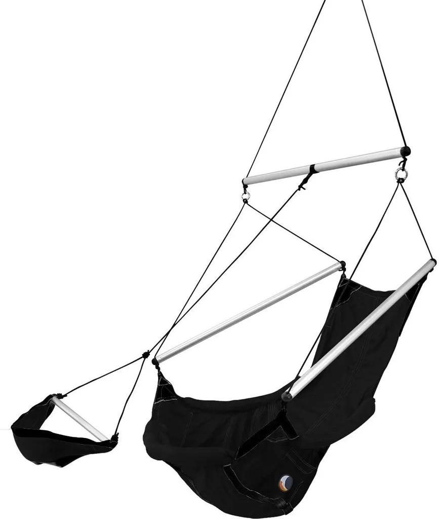 Sedia Sospesa Moon Chair Ticket to the Moon Nero - Seta Paracadute