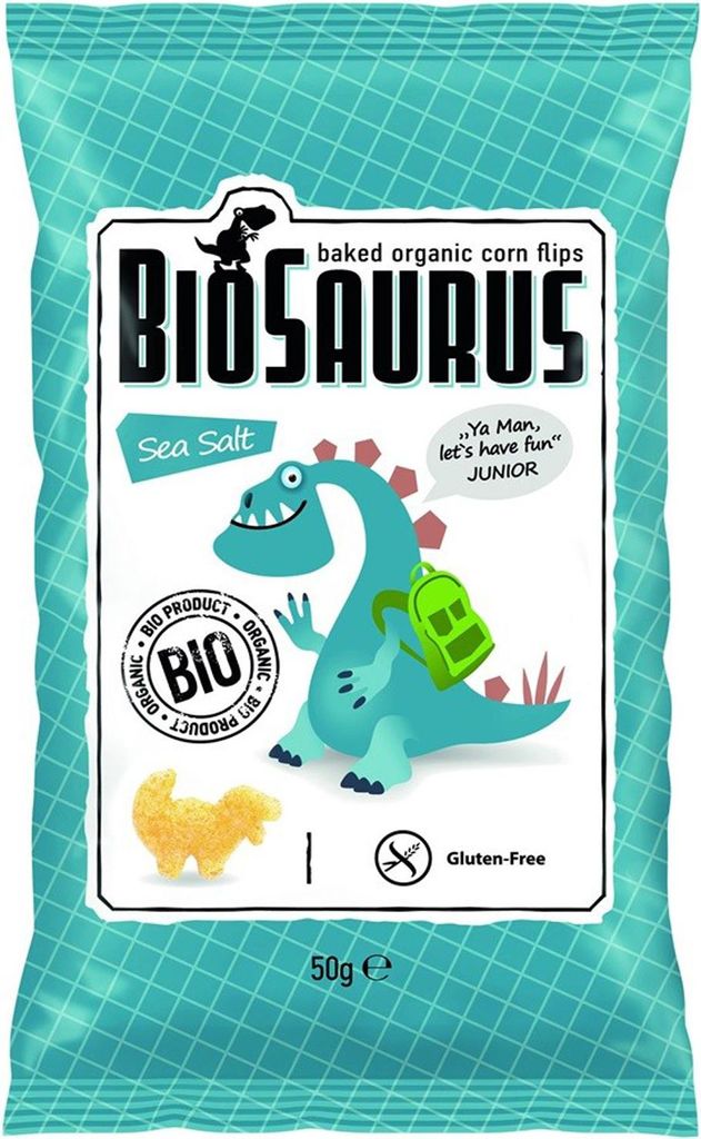 -Glutenfreie Dino-Maischips mit Meersalz, 50g Produktbild 
