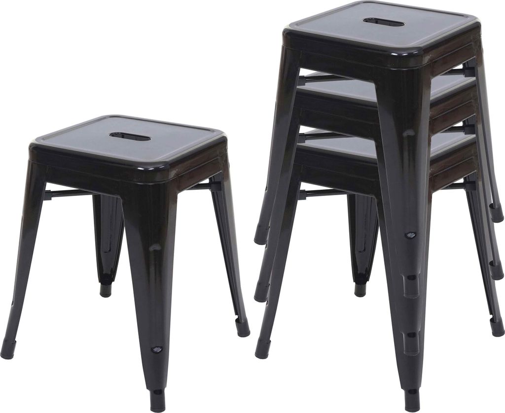 4er-Set Hocker HWC-A73, Metallhocker Sitzhocker, Metall Produktbild 