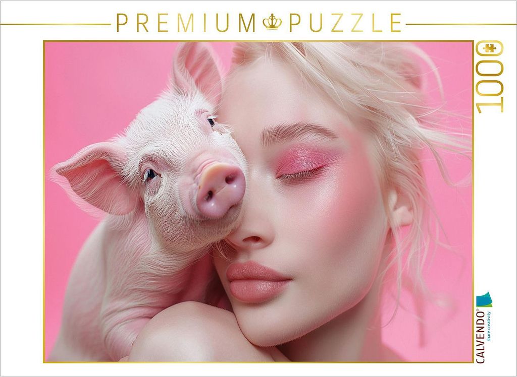 CALVENDO Puzzle Rose Ferkel | 1000 Teile Lege-Größe 64x48cm Foto-Puzzle für glückliche Stunden