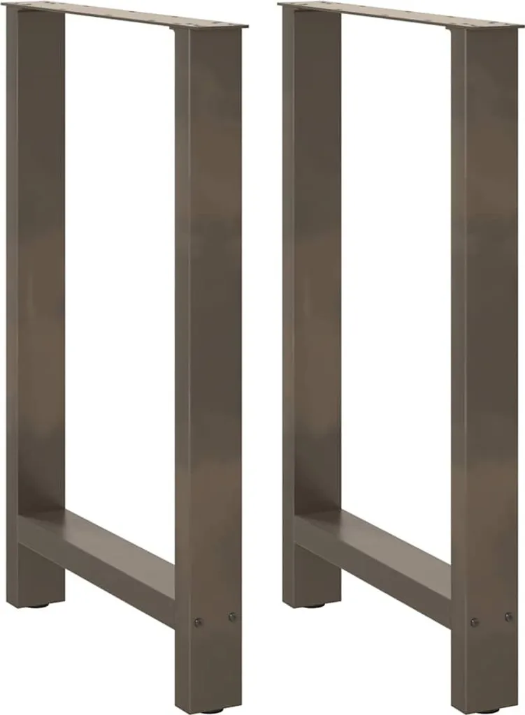 Gambe del tavolo da bar in acciaio naturale 2 pezzi 60x(90-91) cm in acciaio