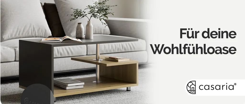 Table basse bois gris 95x55x50 cm : gain de place et style moderne