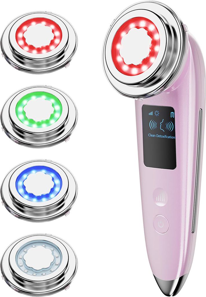 4-in-1 Elektrischer Gesichtsmassagegerät für straffere Haut, Anti-Aging Hautpflege Werkzeug, Rosa