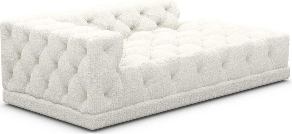 Bouclé Chaise Lounge Meliva Weiß Links
