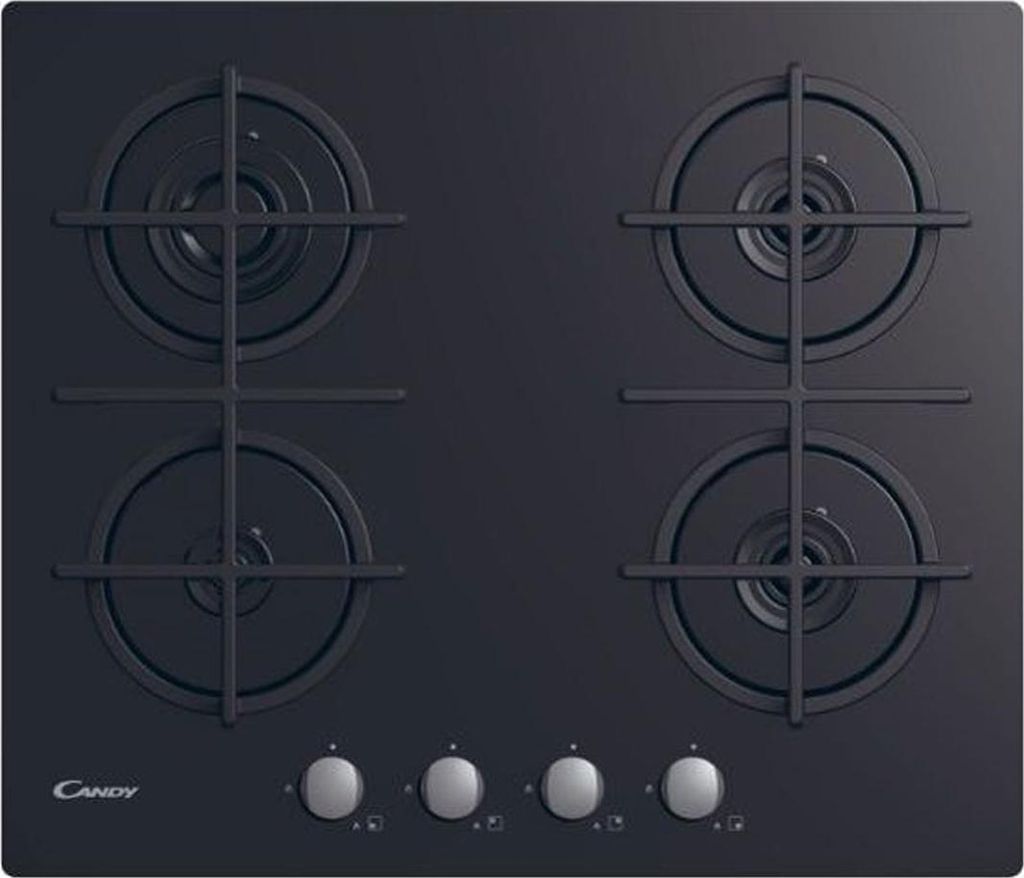 Candy CVG6B Einbaukochfeld / 59 cm / Gas / 4 Brenner / schwarz