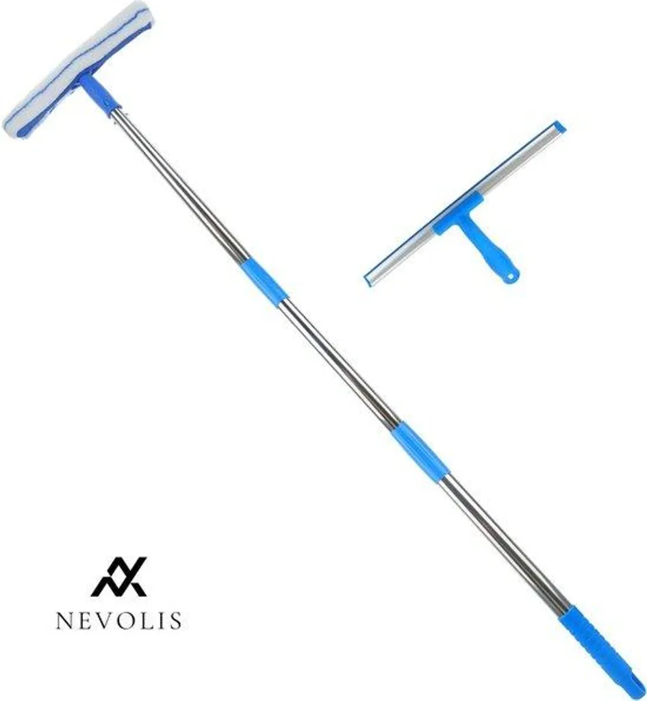 Nettoyant vitres professionnel 35 cm avec raclette et chiffon intégré