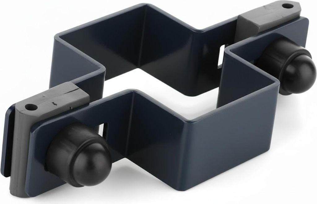 LogistSystem - Mittelschelle rechteckig SET 60x40mm für FI 3mm Draht - Anthrazit - Zaunschelle für Zaunpfosten - Befestigung von Gitterstabmatten...