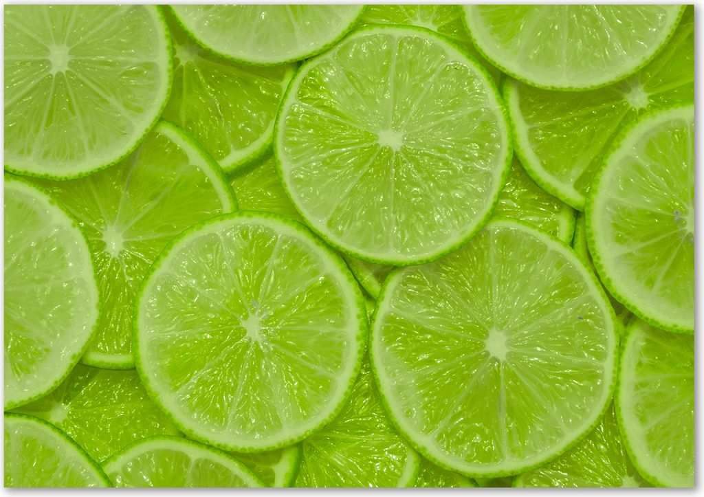 Tulup Leinwandbild - 100x70 cm - Wandkunst - Drucke auf Leinwand - Leinwanddruck - Essen & Getränke - Grün - Limetten