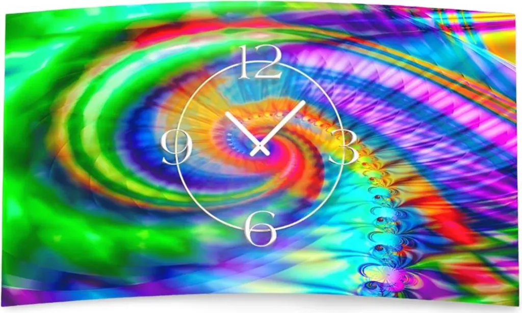 Horloge murale déco pour salon moderne spirale colorée dixtime 0236
