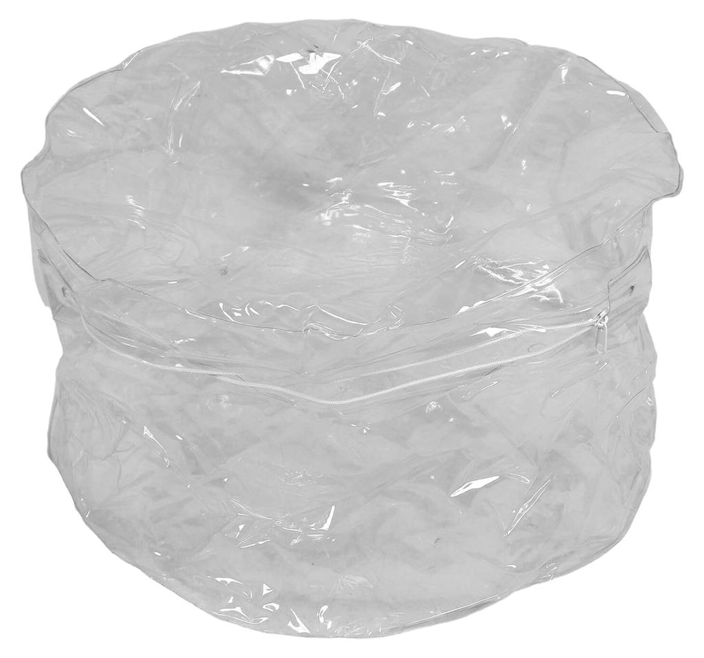 Transparenter Sitzsack für Kuscheltiere - Runder Sofasessel 55x30cm - Reißfester Organizer für Kinderspielzeug mit Reißverschluss - Mobiler Sit...