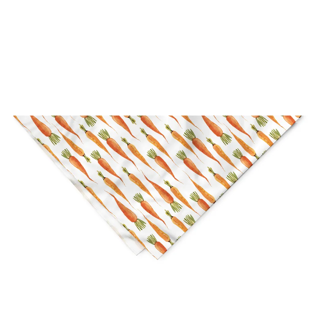 ABAKUHAUS Bandana per animali domestici con motivo carote, motivo verdure biologiche, 55x55 cm, kaki pallido vermiglio - 2