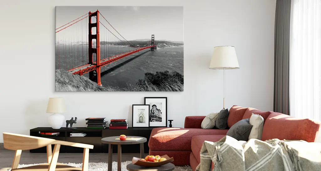 Acquista Stampa su Tela Golden Gate 70x50 cm - Arte San Francisco Online - 2