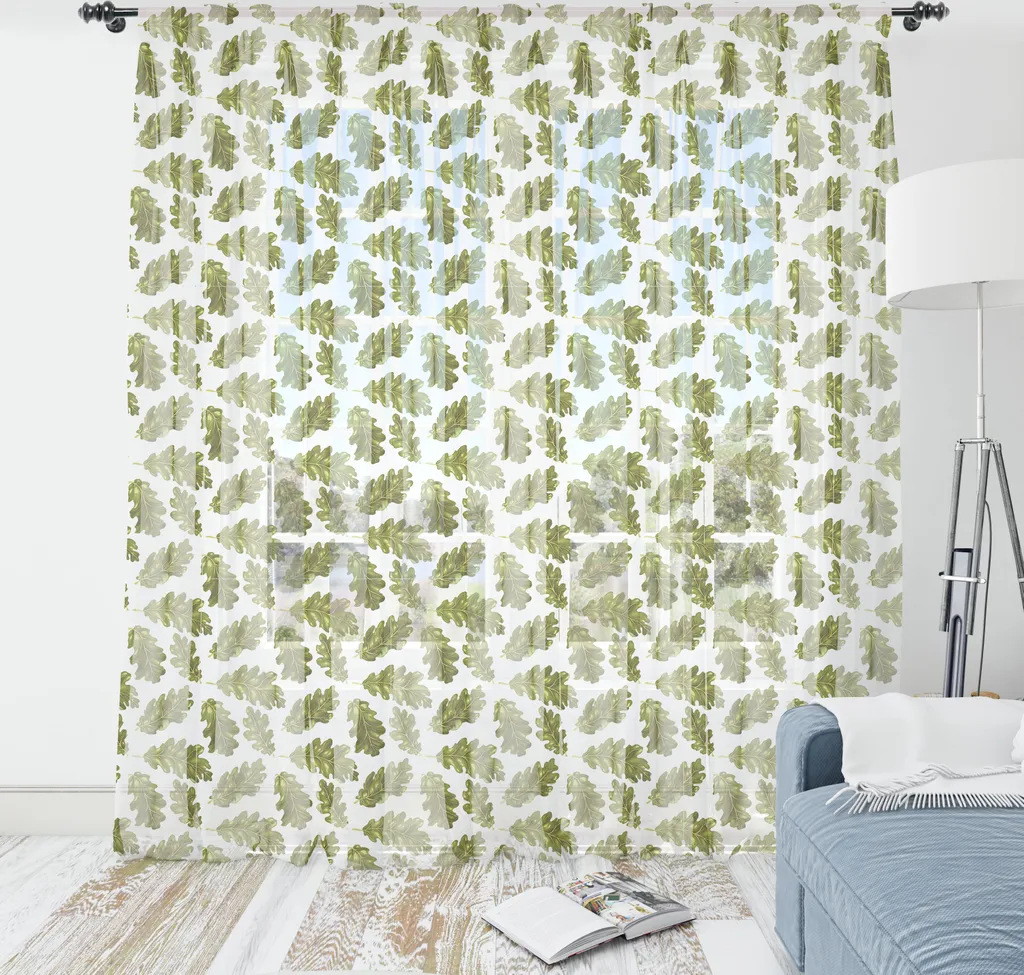 Arazzo Autunno ABAKUHAUS 135x274cm - Foglie Quercia Marrone Verde