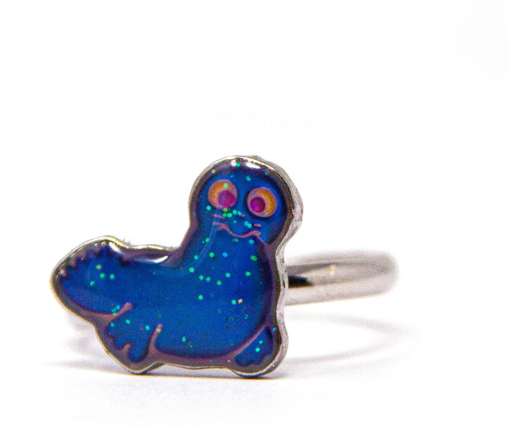 Ringe für Kinder - Stimmungsring Robbe 1,5 cm ø