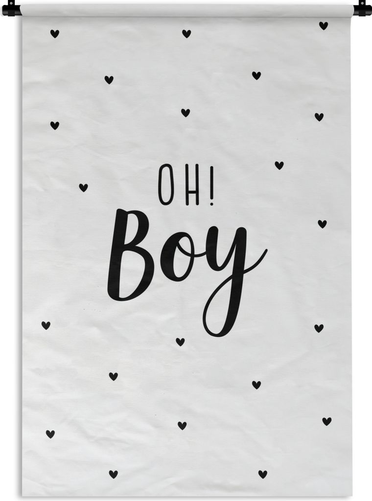 MuchoWow Wandteppich Wandbehang Zitate - Kind - Jungen - Oh! Junge - Sprichwörter 120x180 cm Tapisserie Dekoration Wandtuch - Schlafzimmer - Dek...