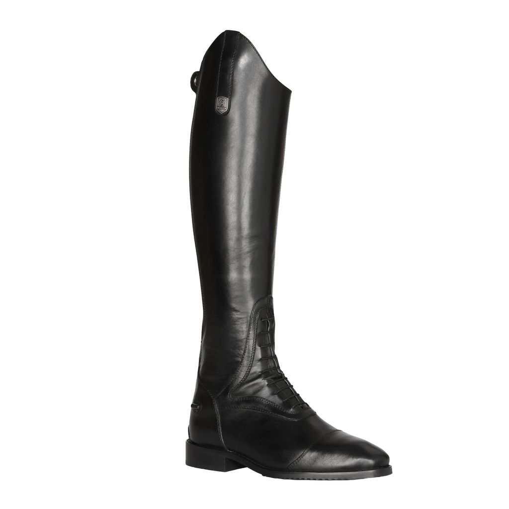 Moretta - Herren/Damen Unisex Lange Reitstiefel "Tivoli", Leder ER2072 (42 EU Extraweit) (Schwarz)