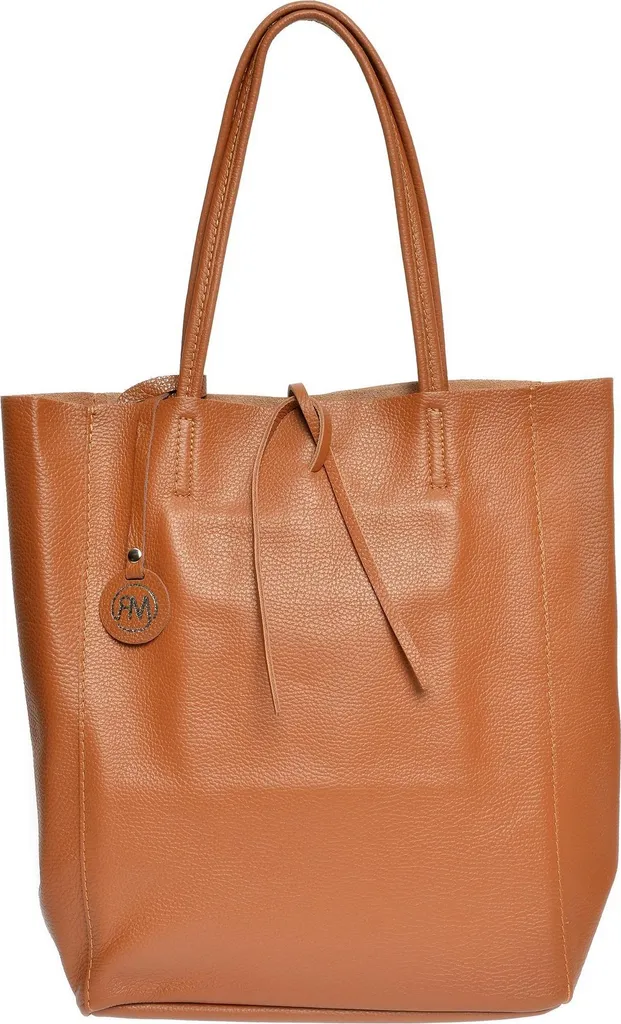 Sac à main Roberta M AW25 RM 1847 Cognac en cuir véritable de luxe