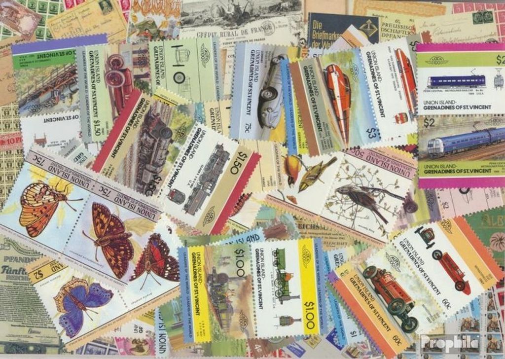 Briefmarken St. Vincent - Union Island 75 verschiedene Marken