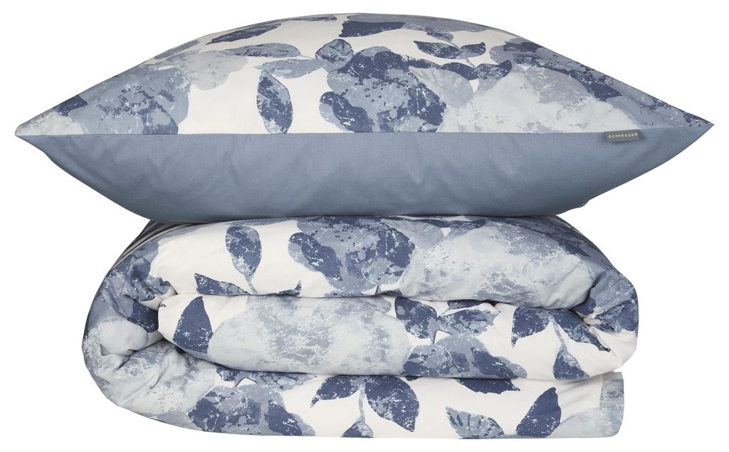 SCHIESSER Bettwäscheset Elisa | Renforcé | 2-teilig | Großflächiges Blumenmuster | 100% Baumwolle | Weich und glatt | YKK-Reißverschluss | 135...