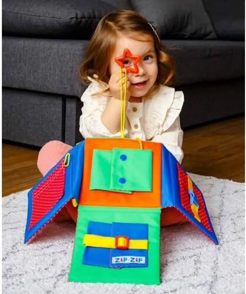 Planche d'activités Zip-Zip Busy Board - Jeu de manipulation bébé en bois