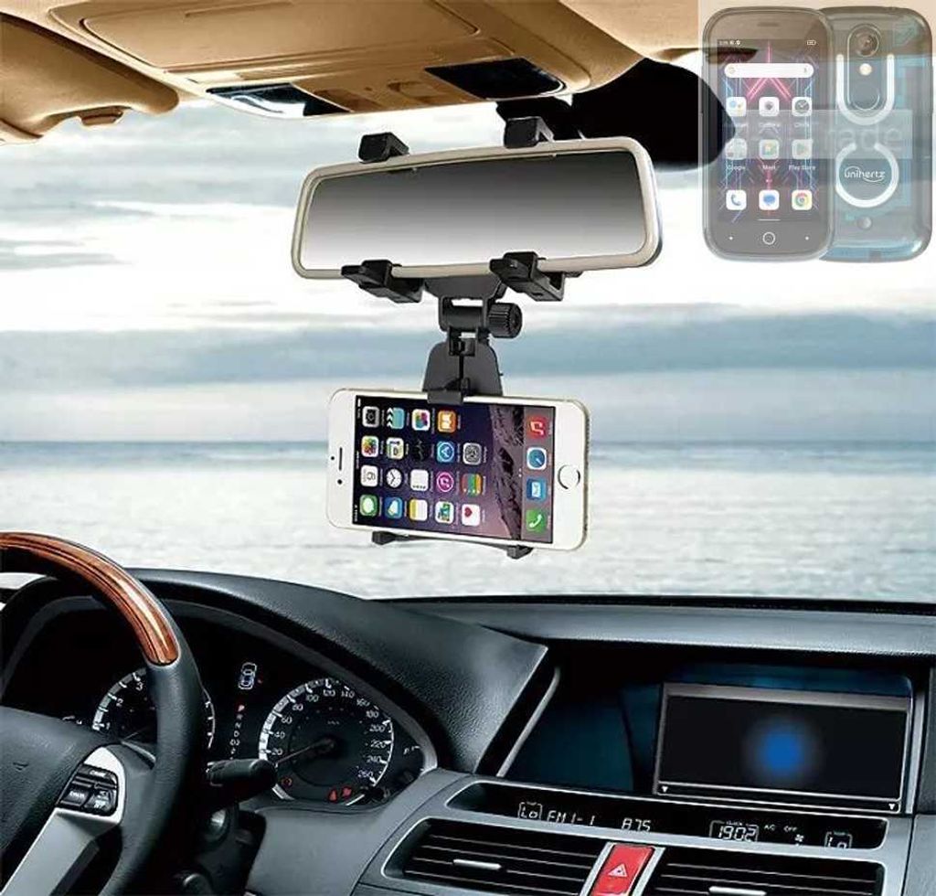 K-S-Trade Smartphone Halterung kompatibel mit Unihertz Jelly Star Rückspiegel Halterung schwarz Auto Halterung KFZ Halter
