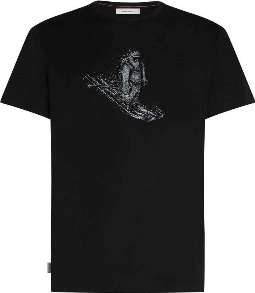 Icebreaker Merino 150 Tech Lite Skiing Yeti Kurzarm-t-shirt Schwarz L Herren Schwarz L