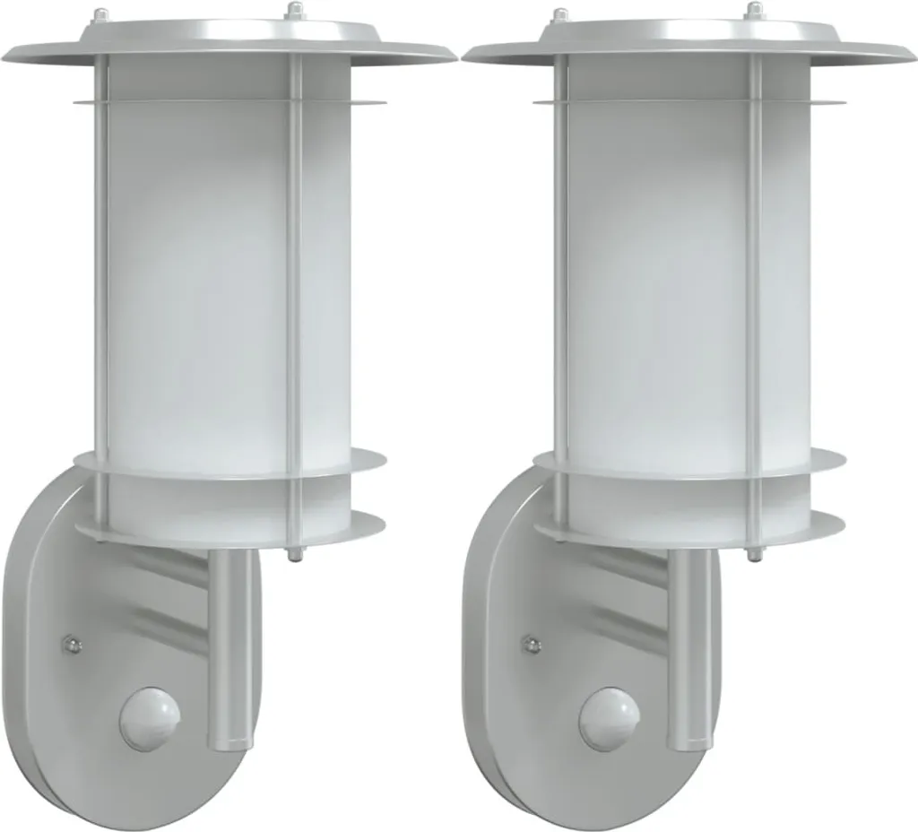 Éclairage extérieur automatique pour entrée et garage inox lot de 2