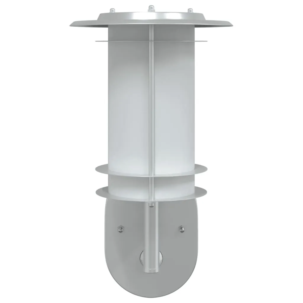 vidaXL 2 Applique Esterno Acciaio Inox con Sensore Movimento Argento - 4