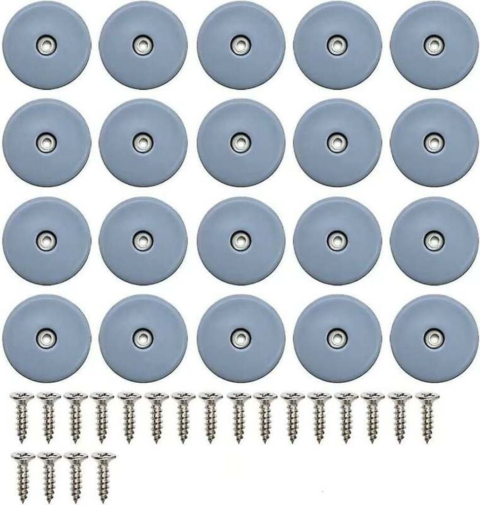 Runde Teflon-Möbelgleiter, mit Schrauben, 20 Stück, Teflon-Gleiter für Möbel, Stuhlgleiter, zum Annageln, Teflon-Gleiter, 22 mm