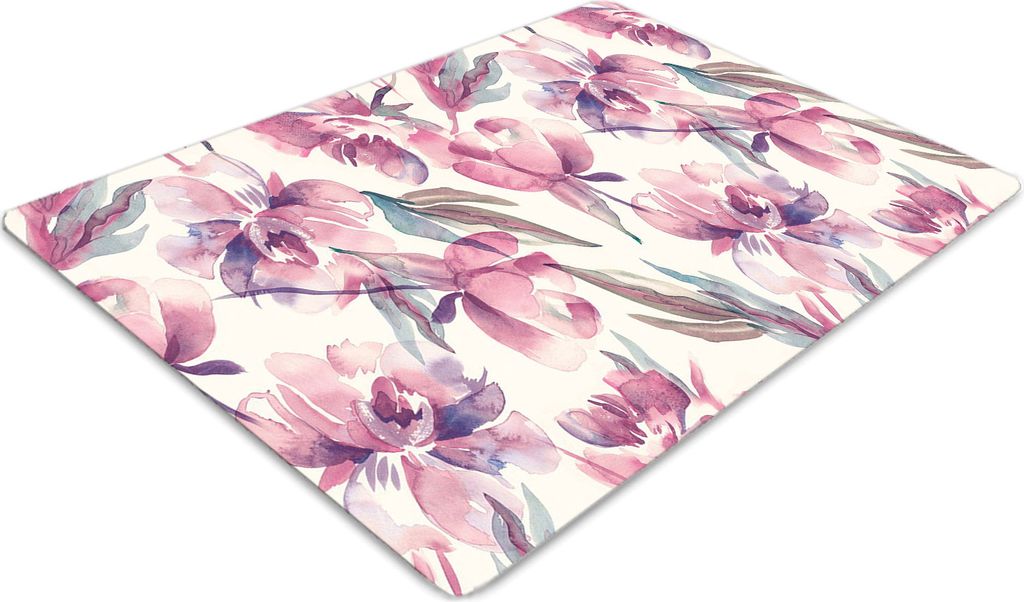 Stuhlunterlage Bürostuhlunterlage 120 cm x 90 cm Bodenmatte Bürostuhlunterlage - Pinke Blumen