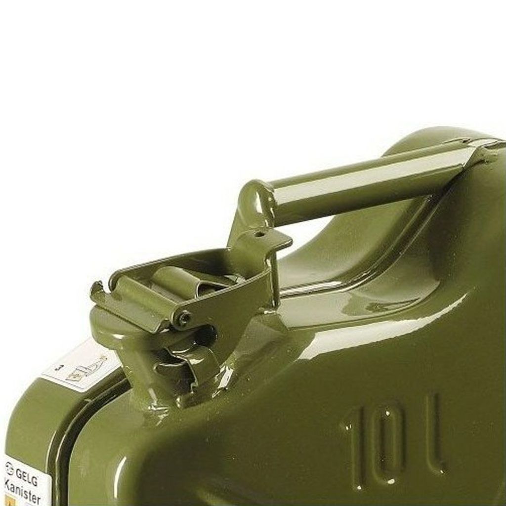 Benzinkanister Stahlblech 10 Liter oliv neu Produktbild 7