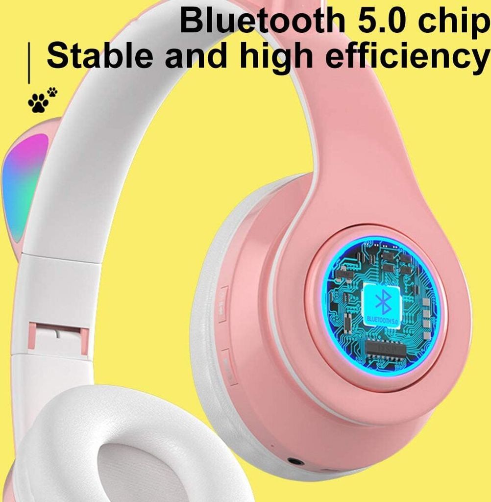 Katzenohr Kopfhörer Bluetooth drahtloser Stereo LED Licht Produktbild 4