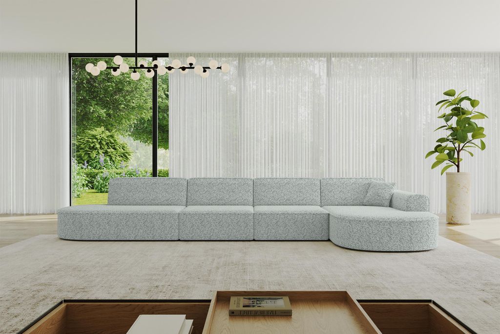 ALTDECOR Ecksofa in L-Form MARI-L3 - 413x171x79,5 cm Grün - Corner Sofa Bett Eckcouch Couch Wohnlandschaft Cauchsofa