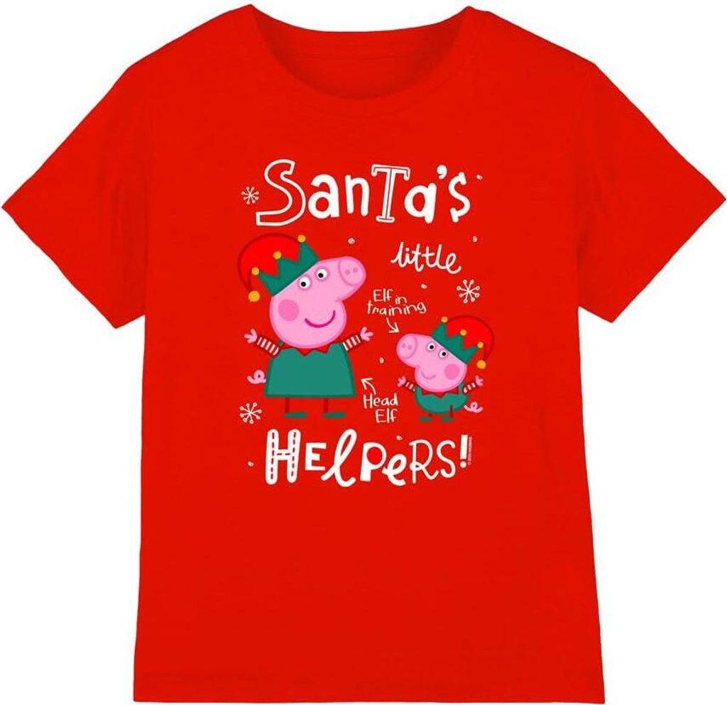 Peppa Pig - T-Shirt für Kinder - weihnachtliches Design TV5027 (116) (Rot)
